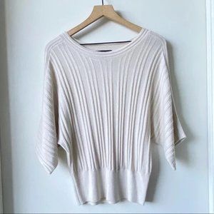 Joan Vass | Cream Dolman Sweater Top XS